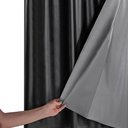 Ver imagem 2 de Cortina Blackout Pvc com Tecido Voil Xadrez 2,80 M X 1,60 M - Preto