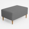 Puff Bela Manu Decor Madri Pés Palito em Linho Cinza Escuro - 2