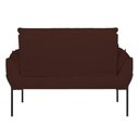 Ver imagem 7 de Sofá Namoradeira Base Metal Preta Reforçada Tecido Suede Cor:marrom