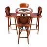 Conjunto Mesa Redonda Bistrô Azulejo Harley Davidson -Imbuia - 1
