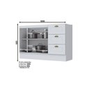 Ver imagem 7 de Cozinha Completa Americana 5 Peças (2 Armários + 1 Balcão + 1 Paneleiro + 1 Complemento) C5P16 Branc