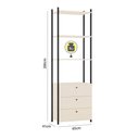Ver imagem 2 de Armário Closet Metalic 002 Industrial Off White/preto
