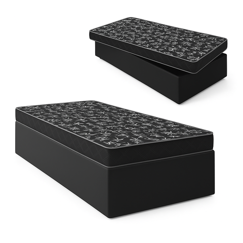Cama Box Solteiro + Colchão Espuma D20 - Courino Preto