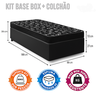 Cama Box Solteiro + Colchão Espuma D20 - Courino Preto - 2