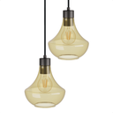 Ver imagem 4 de Lustre Pendente Blumenau Verbena Duplo E27 Bivolt Âmbar