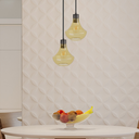 Ver imagem 1 de Lustre Pendente Blumenau Verbena Duplo E27 Bivolt Âmbar