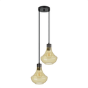 Ver imagem 3 de Lustre Pendente Blumenau Verbena Duplo E27 Bivolt Âmbar