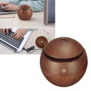 Ver imagem 1 de Umidificador Aromatizador Difusor Aromas Eletrico Madeira Escura USB LED 7 Cores