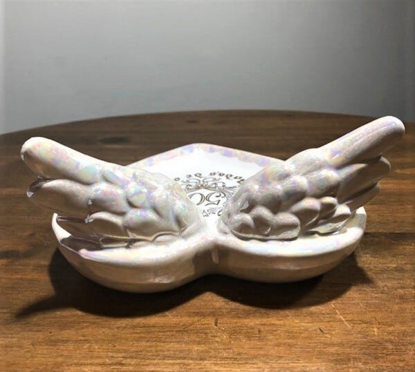Coração de Porcelana com Asas Bodas de Ouro - 7