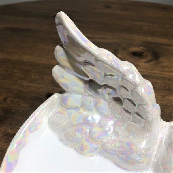 Coração de Porcelana com Asas Bodas de Ouro - 9
