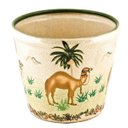 Ver imagem 1 de Cachepot Vaso Decorativo Cerâmica Craquelada Pintado À Mão Camelo 26cm Columbus Gold