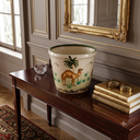 Ver imagem 2 de Cachepot Vaso Decorativo Cerâmica Craquelada Pintado À Mão Camelo 26cm Columbus Gold