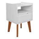 Ver imagem 1 de Mesa de Cabeceira 1 Gaveta Retro Branca
