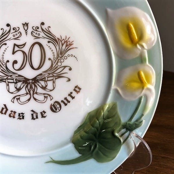 Prato Copo De Leite Bodas De Ouro 50 Anos De Casamento - 3