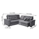 Ver imagem 5 de Sofá Manchester 2.63x2.63m de Canto, Retrátil e Reclinável - Chumbo