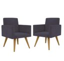 Ver imagem 1 de Kit com 2 Poltron Decorativa Talita Cor Cinza