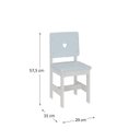 Ver imagem 3 de Cadeira Infantil em Madeira Maciça 29cm x 57,5 Sofia Azul/Branco