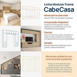 Módulo 45x180 1 Porta 1 Kit Prateleira Frame Cabecasa madeiramadeira - 2