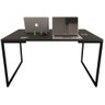 Mesa de Escritório Base Metal Preto Tampo Preto 90cm House - 1