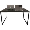 Ver imagem 1 de Mesa de Escritório Base Metal Preto Tampo Preto 90cm House