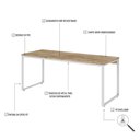 Ver imagem 4 de Mesa Kuadra Diretor 180x70x75cm Carvalho - Est. Branca