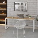 Ver imagem 2 de Mesa Kuadra Diretor 180x70x75cm Carvalho - Est. Branca