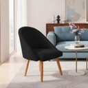 Ver imagem 1 de Poltrona Cadeira para Sala Orgânica Curva Redonda Confortável Reforçada Recepção Suede