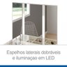 Penteadeira Camarim com Espelho LED Dobrável 1 Gaveta Reta 100% MDF - 7