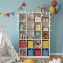 Ver imagem 4 de Armário Colmeia 20 Nichos Expositor Livreiro Expositor Multiuso Organizador Guarda Roupas Branco