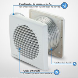 Kit Ventilador Exaustor para Banheiro 150mm 127v Premium Ventisol - 4