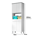 Ver imagem 4 de Armario Lavanderia 4 Portas 2,22m C/ Nicho Pés Reguláveis Branco