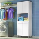 Ver imagem 1 de Armario Lavanderia 4 Portas 2,22m C/ Nicho Pés Reguláveis Branco