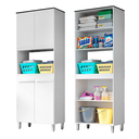 Ver imagem 5 de Armario Lavanderia 4 Portas 2,22m C/ Nicho Pés Reguláveis Branco