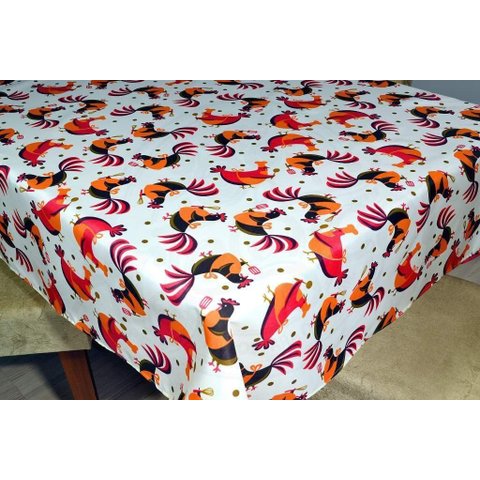 Toalha de Mesa Oxford - Galinha Cozinheira Arte & Tear Redonda - 1,50 M