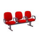 Ver imagem 1 de Cadeira em Longarina com 03 Lugares Linha Blenda Vermelho