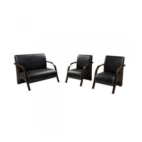 Conjunto Poltronas Vênus 1 Dois Lugares 2 Um Lugar Braços em Madeira 1 Namoradeira 2 de um Lugar D S