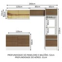 Ver imagem 4 de Armário de Cozinha Completa 260cm Branco/Rustic Diamante Madesa 02