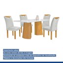 Ver imagem 3 de Conjunto de Jantar Stella 4 Lugares Tampo Vidro Cadeiras Veludo Cinza 120cm Cel Móveis