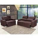 Ver imagem 2 de Conjunto Sofá Retrátil e Reclinável 2 e 3 Lugares Suede Velut Ravenna Hellen Estofados