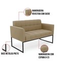 Ver imagem 7 de Sofá Namoradeira Elisa Suede Base Metálica Industrial Preto - D'Rossi Cor Marrom Rato