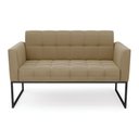 Ver imagem 3 de Sofá Namoradeira Elisa Suede Base Metálica Industrial Preto - D'Rossi Cor Marrom Rato