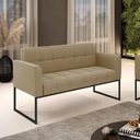 Ver imagem 6 de Sofá Namoradeira Elisa Suede Base Metálica Industrial Preto - D'Rossi Cor Marrom Rato