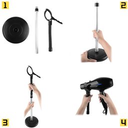 Suporte Secador Cabelo Pelos Cachorro Petshop Animal Bancada Banheiro Lavanderia Giratorio Flexivel  - 2