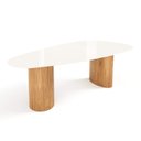 Ver imagem 6 de Mesa de Jantar Orgânica Breeze 2,40 X 1,20m 9 Lugares Lâmina Natural de Madeira Off White Vidro