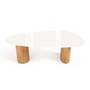 Ver imagem 1 de Mesa de Jantar Orgânica Breeze 2,40 X 1,20m 9 Lugares Lâmina Natural de Madeira Off White Vidro