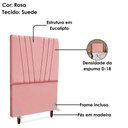 Ver imagem 4 de Cabeceira Solteiro 100 Cm com Frame Belgica Suede Rosa Artte