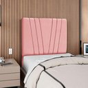 Ver imagem 2 de Cabeceira Solteiro 100 Cm com Frame Belgica Suede Rosa Artte