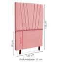Ver imagem 3 de Cabeceira Solteiro 100 Cm com Frame Belgica Suede Rosa Artte