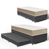 Cama Box com Colchão de Espuma D33 Double Face Belin + Auxiliar de Espuma Unique Solteiro 88cm - 1