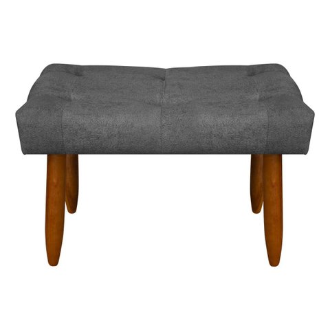 Banqueta Puff Retangular Requinte para Sala Quarto Bouclê:bouclê Cinza Grafite